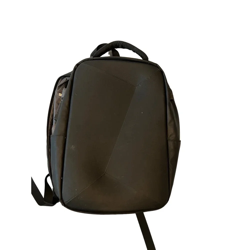 Clamshell Black Gray Padded Computer Backpack - Picture 1 of 3